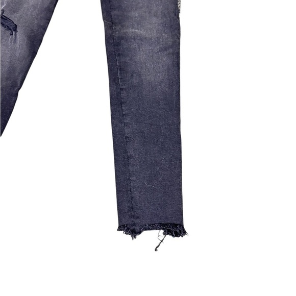 Nwt Zara mid rise skinny Jeans charcoal gray python print stripe tuxedo size 4 - Picture 6 of 7